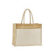 Tote Bag pocket en coton jute amidonné naturel personnalisé