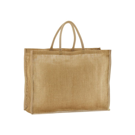 Sac de marché en jute amidonné naturel personnalisé