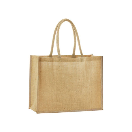 Tote Bag classique en jute amidonné naturel personnalisé