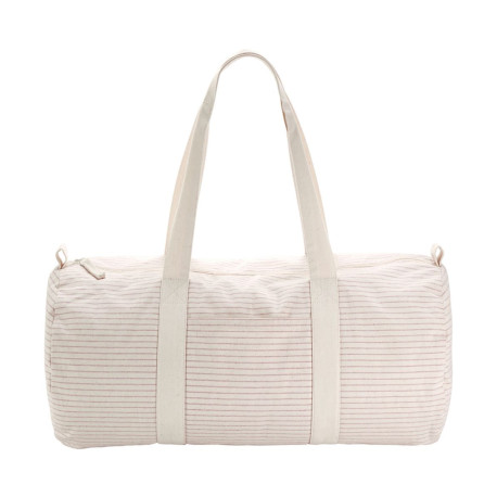 Sac polochon en coton bio rayé personnalisé