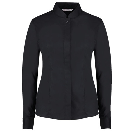 Chemise cintrée à col Mao à manches longues Femme personnalisé