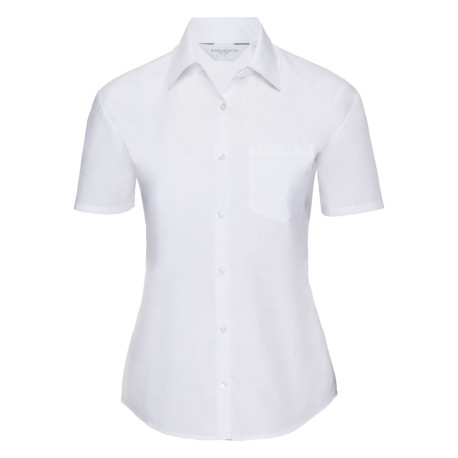 Chemise en popeline manches courtes polyester/coton facile d'entretien pour femme personnalisé