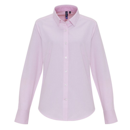 Chemise à rayures Oxford en coton majoritaire pour femme personnalisé