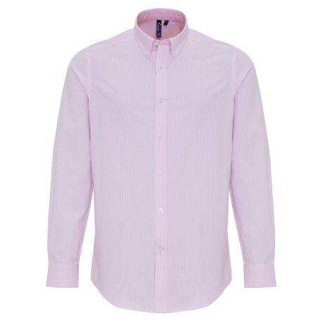 Chemise à rayures Oxford en coton majoritaire pour homme personnalisé
