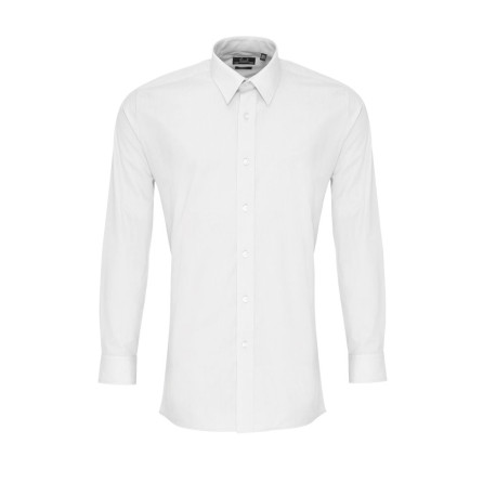 Chemise popeline ajustée à manches longues colours personnalisé