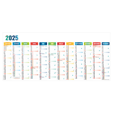 BANCAIRE EFFAÇABLE PLANNING GÉANT 2025 - 1295X580