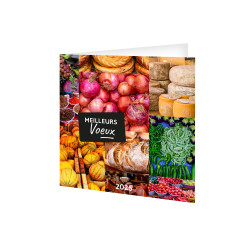 CARTE DE VOEUX COULEURS MARCHÉ 2025 personnalisé