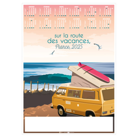 POSTER SUR LA ROUTE DES VACANCES 2025 - 500X700