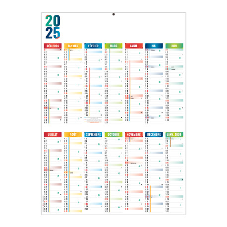 BANCAIRE XXL EFFAÇABLE PLANNING MURAL 2025 personnalisé