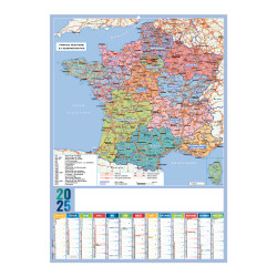 BANCAIRE XXL EFFAÇABLE PLANNING MURAL RÉGIONS 2025 personnalisé