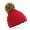 Bonnet à pompon en fourrure  avec votre logo