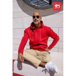 THC AMSTERDAM. Sweat-shirt pour homme, avec fermeture zippée et capuche vierge ou à personnaliser