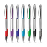 MILEY SILVER. Stylo à bille avec antidérapant vierge ou à personn