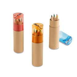 ROLS. Boîte avec 6 crayons de couleur vierge ou à personnaliser