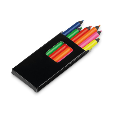 MEMLING. Boîte à crayons avec 6 crayons de couleur personnalisé