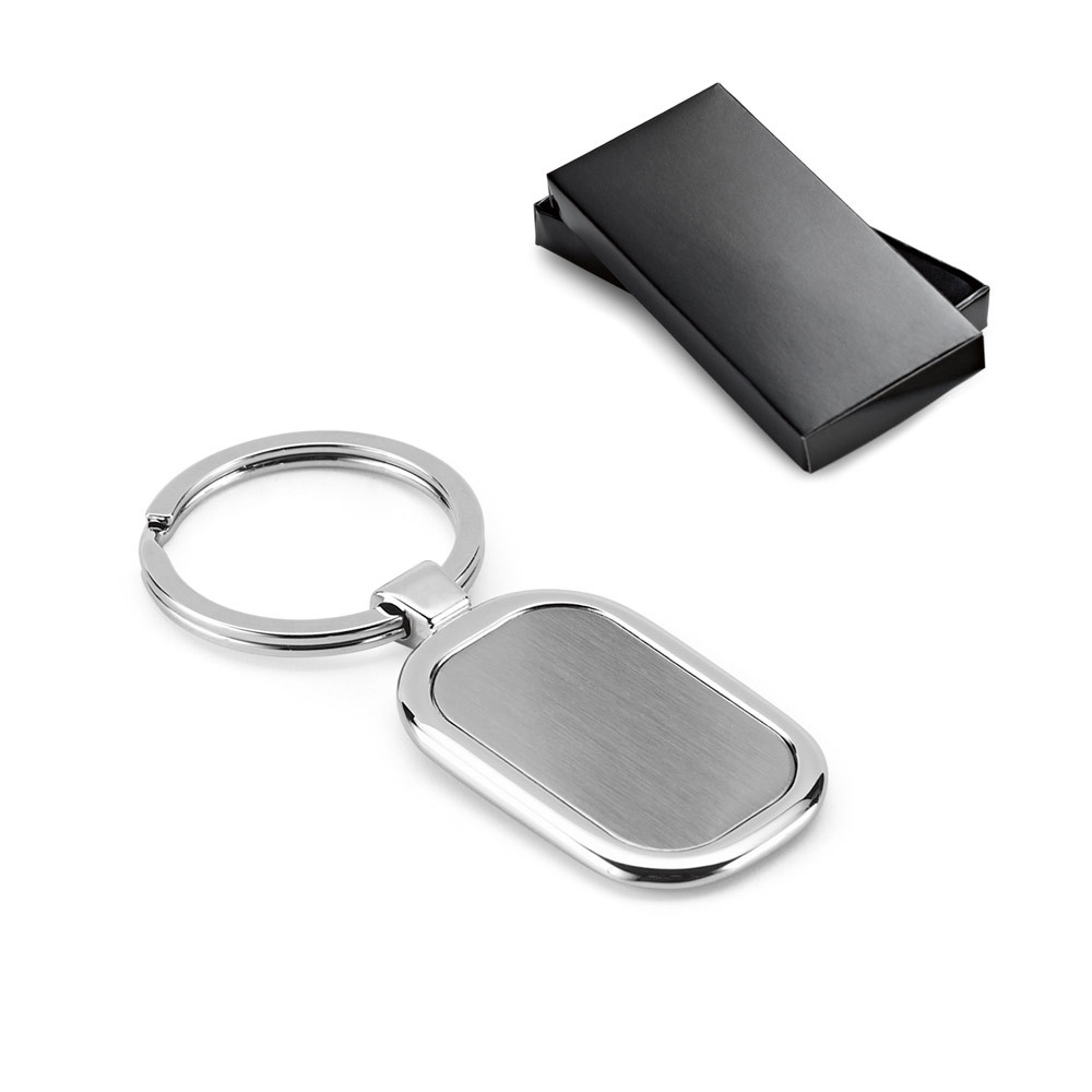 Porte-clés à personnaliser métal rond avec coffret