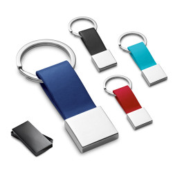 BUMPER. Porte-clés en métal et simili cuir personnalisé
