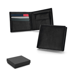 AFFLECK. Porte-cartes en cuir avec blocage RFID vierge ou à personnaliser