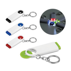 TOKEN. Porte-clés lampe avec monnaie pour chariot de supermarché personnalisé