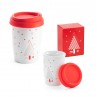 Verre de voyage personnalisé Noël en porcelaine rouge 280ml