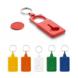 BUS. Porte-clés avec monnaie pour chariot de supermarché personnalisé