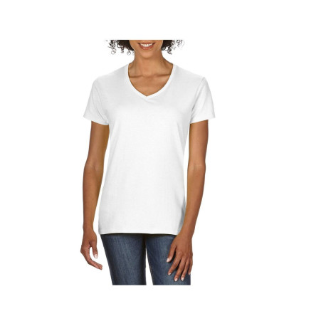 Tee-shirt femme col V vierge ou à personnaliser - Express et pas cher