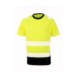T-shirt haute visibilité en polyester recyclé vierge ou à personnaliser