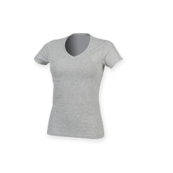 Tee-shirt stretch col V femme personnalisé