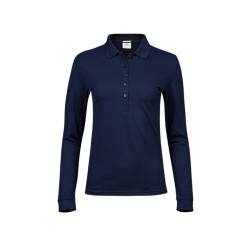 Polo stretch manches longues femme vierge ou à personnaliser