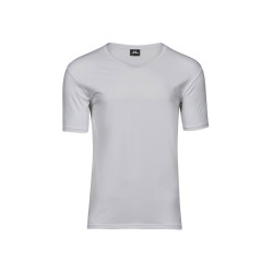 T-shirt stretch col V vierge ou à personnaliser - Express et pas cher