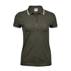 Polo femme col et manches contrastés vierge ou à personnaliser