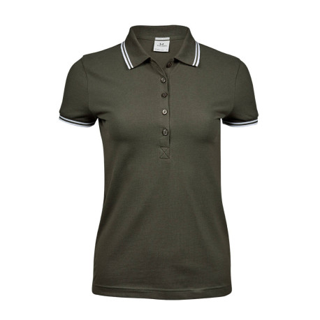 Polo femme col et manches contrastés vierge ou à personnaliser