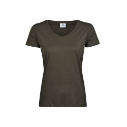 T-shirt femme col V vierge ou à personnaliser - Express et pas cher