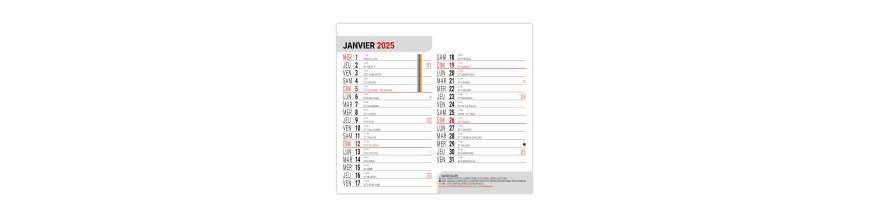 Bloc-notes éphéméride 2025/2026 personnalisé